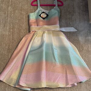 Halabaloo Pastel Rainbow Formal Dress